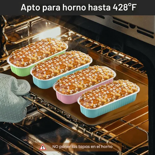Vista 5 de EUSOAR Forros para magdalenas con tapas, 30 unidades de ramekins de papel de aluminio de 6.8 oz, mini moldes para pan de aluminio desechables 3