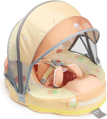 Vista 18 de Mambobaby Float Add Tail Flotador de natación para bebé/bebé con toldo, no inflable, sólido, mejorado, suave, impermeable, material de cuero