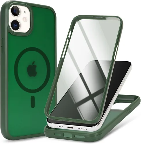 Vista 19 de Funda magnética para iPhone 12 mini con protector de pantalla integrado, compatible con MagSafe, para Apple 12 Mini, fundas de cuerpo completo