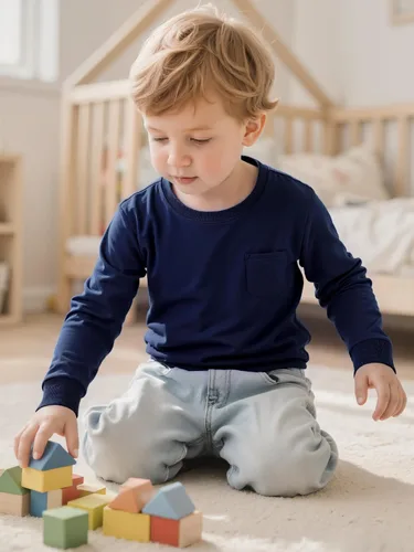 Vista 2 de Cooraby Paquete de 4 camisas de manga larga para niños pequeños con bolsillo, cuello redondo, camiseta de algodón de manga larga Crewneck Thermal