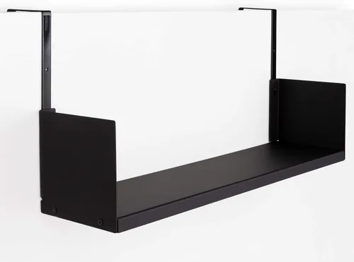 Vista 7 de Wallniture Libro Estante organizador de cubículos de 24 pulgadas con ganchos para cubículos, organizador de escritorio para oficina en casa (negro)