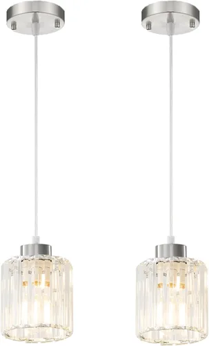 Vista 12 de 1 lámpara colgante de níquel cepillado para isla de cocina, moderna lámpara colgante de granja, lámpara de techo ajustable de 39 pulgadas