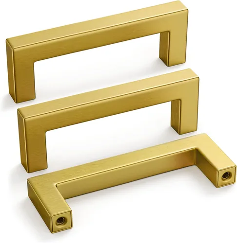 Vista 36 de Goldenwarm 1 paquete de manija cuadrada negra para cajones de gabinete de barra, de acero inoxidable, herrajes modernos para gabinetes de cocina