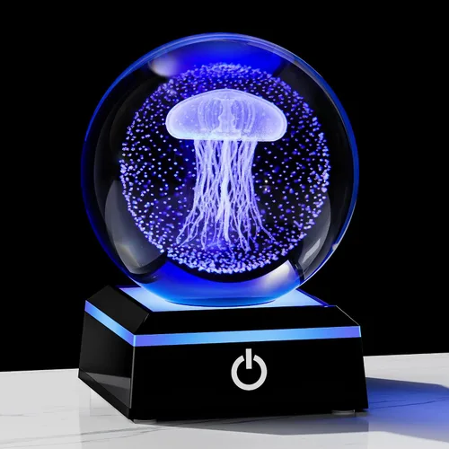Vista 17 de Qianwei Regalos de mariposa para mujeres con bola de cristal 3D de 3.14" - 80mm, figuras de animales de cristal con láser, estatuas para decoración