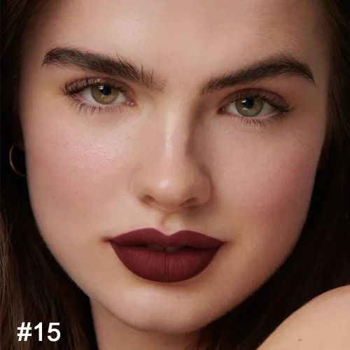Vista 2 de evpct 1Pcs Kit de delineador de labios y lápiz labial rojo oscuro profundo para mujer, kit de labios mate con delineador de labios, manchas de 1