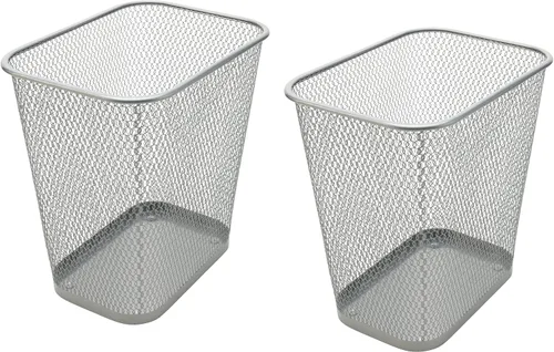 Vista 9 de Ybmhome Papelera de malla de acero rectangular con parte superior abierta para oficina y hogar 8x12x12 Pulgadas 1042s (1, Plata)