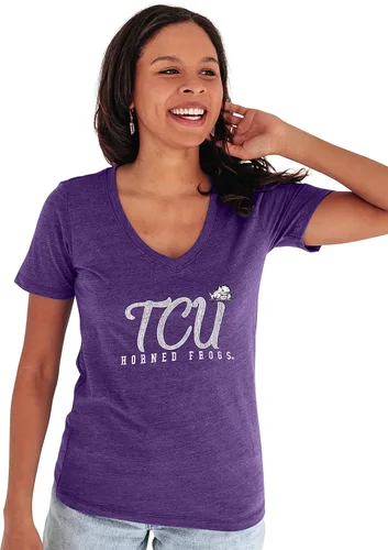 Vista 37 de Blue 84 NCAA - Camiseta de triple mezcla con cuello en V para mujer