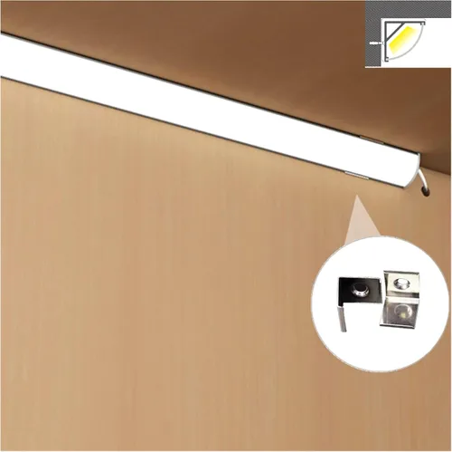 Vista 9 de THMOOTHER Difusor de canal de tira LED en forma de V de 3.28 pies de resistencia a los rayos UV, paquete de 6 perfiles de aluminio con cubierta