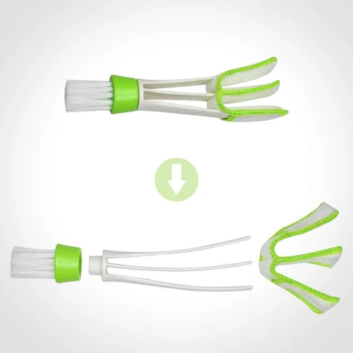 Vista 3 de Cepillo de limpieza multifunción para ventilación de aire del automóvil, 2 fundas de microfibra, herramientas de limpieza para teclado, ventana