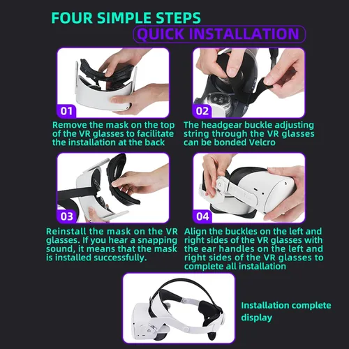 Vista 4 de Hibloks Head Strap for Oculus Quest 2,Comefortable-Design Quest 2 Head Strap, Oculus Quest 2 Accessories Replacement for Elite Strap