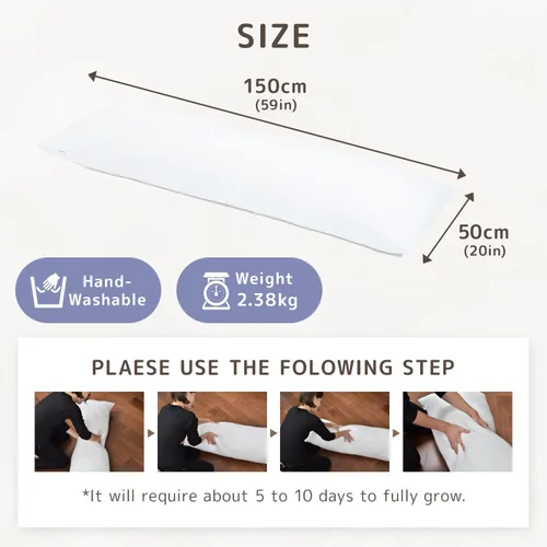 Vista 7 de Comodo Almohada corporal de clase alta (fabricada en Japón / 60 x 20 pulgadas (59.1 x 19.7 in), almohada Dakimakura para dormir de lado