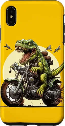 Vista 11 de Funda para iPhone 16 T-Rex Dinosaur Riding a Motorcycle