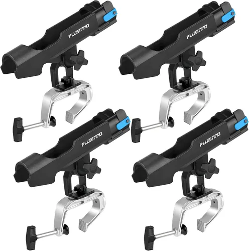 Vista 12 de PLUSINNO Soporte para Cañas de Pesca para Barco Abrazadera de Apertura Grande Ajustable 360 Grados Soportes para Cañas de Pescar Soporte Plegable