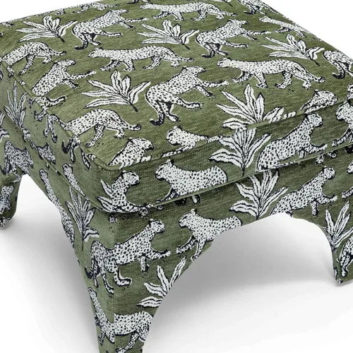 Vista 5 de Tov Furniture Raji Jacquard Otomana (Leopardo Verde Oliva)