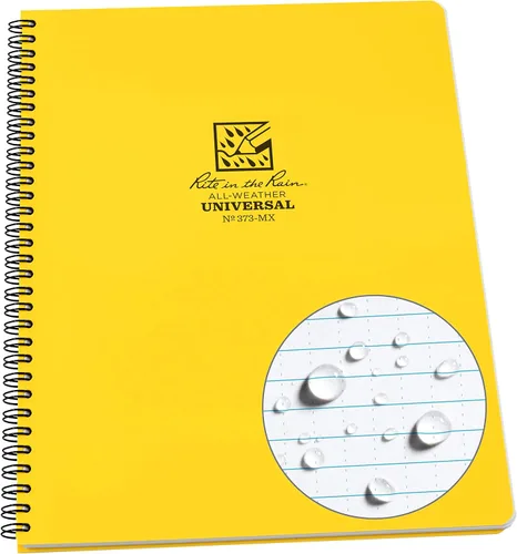 Vista 14 de Cuaderno con espiral lateral Rite in the rain all-weather, 8 1/2" x 11", patrón universal (N.° 373-MX), Negro