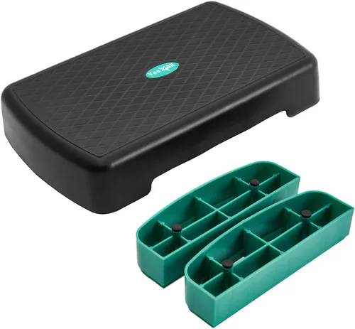 Vista 2 de Yes4All Plataforma de Step de Ejercicio Aeróbico de 18.9" con 2 Elevadores, Stepper de Entrenamiento de Altura Ajustable 3" 5.1" para Gimnasio