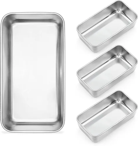 Vista 14 de Onader Molde para pan para hornear, sartén profunda de acero inoxidable de 9 x 5 pulgadas