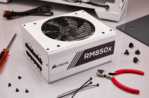 Vista 8 de Corsair RM850x White Series Full Modular 80PLUS Gold ATX Unidad de fuente de alimentación - Blanco