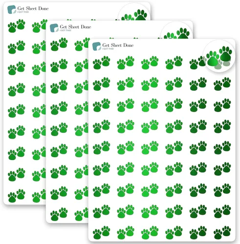 Vista 15 de Paw - Calcomanías para planificador de mascotas, 54 láminas doradas (1/2 pulgadas), recordatorio de medicamentos para el cuidado de perros y gatos