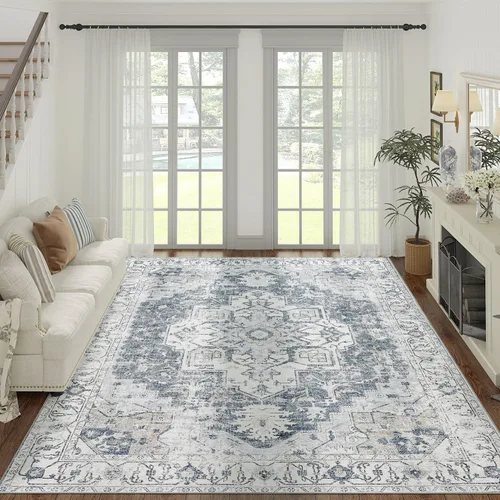Vista 61 de jinchan Alfombra de Área 2x3 pies Alfombra Vintage de Entrada Lavable Bohemia Tapete Interior para Puerta Medallón Floral Tapete Pequeño para Puerta