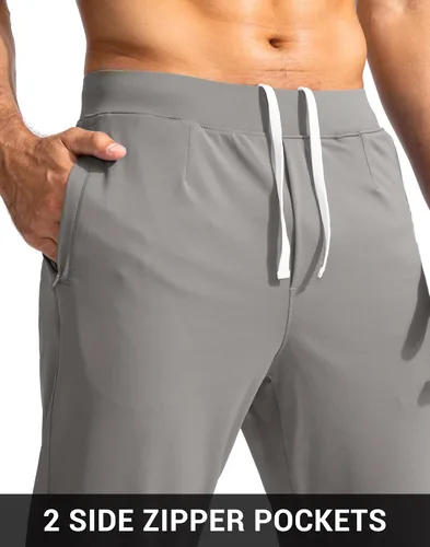 Vista 6 de G Gradual Pantalones de golf para hombre con bolsillos con cierre y pantalones elásticos de chándal ajustados pantalones de chándal para hombre
