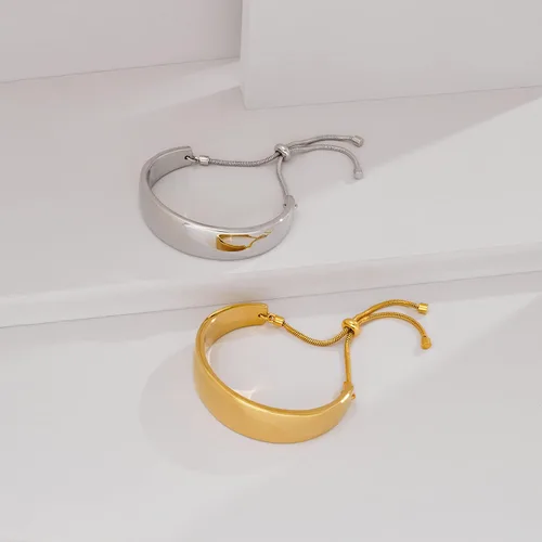 Vista 5 de LILIE&WHITE Pulsera de oro para mujer, estilo bohemio, pulsera de plata, pulsera de regreso a clases, pulsera abierta, joyería