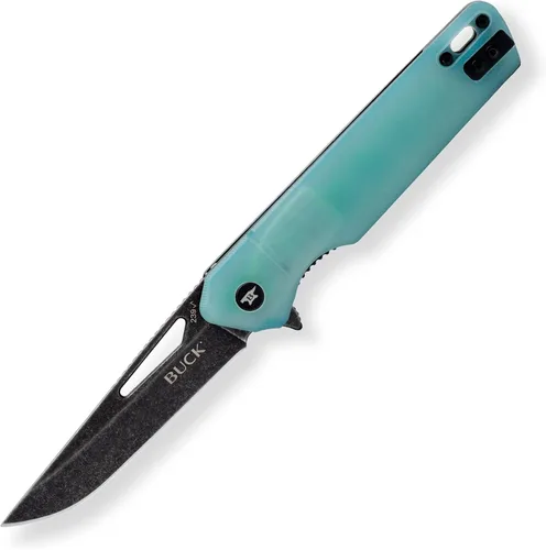 Vista 10 de Buck Knives 239 Infusion, cuchillo de bolsillo plegable con hoja de punta, mango de aluminio, clip para bolsillo Negro