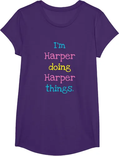 Vista 17 de Harper - Camiseta de regalo para niños con texto personalizado