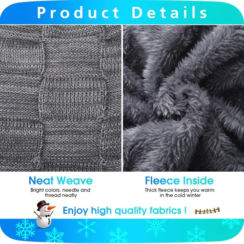 Vista 3 de 4 Pack Winter Hats for Men Beanie and Gloves Set,Winter Slouchy Beanie Hat Warm Gloves Lined Knit Thick