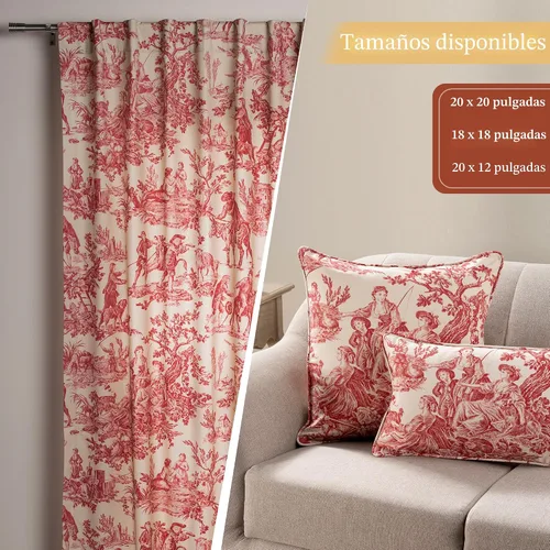 Vista 6 de Maison d' Hermine The Miller - Funda de cojín decorativa 100 % de algodón, tejido Toile de Jouy Para sofá, sillón, dormitorio, hogar, sala