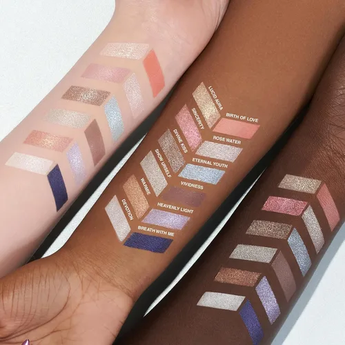 Vista 6 de SELESTIA BEAUTY Paleta de sombra de ojos de maquillaje Mother of Lights - 12 tonos mezclables con acabados mate y brillante - Paleta de sombras