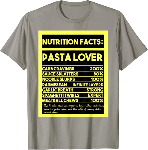 Vista 31 de Pasta Lover Nutrition Facts: The Ultimate Carb Connoisseur's T-Shirt Negro