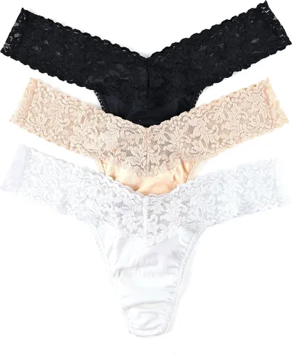 Vista 7 de hanky panky - Tangas de algodón Supima de tiro bajo para mujer Lencería de encaje, bragas de algodón Paquete de 3 o 5 Negro