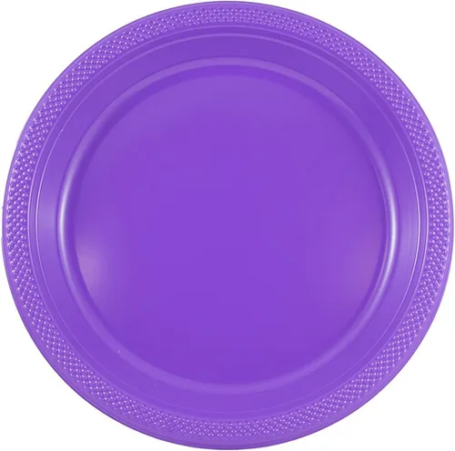 Vista 33 de Platos para fiesta de plástico redondos y cuadrados colorido de 7, 8, y 9 pulgadas, 10/20 platos por paquete, Negro