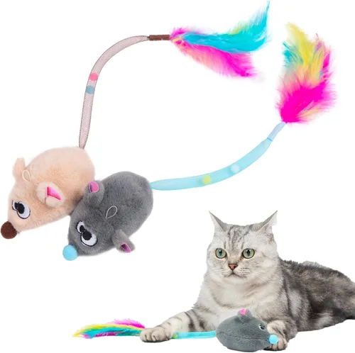 Vista 13 de Catify Best Pet Supplies - Juguete para gatos de patito, pollo y pájaro, alas activadas por movimiento, chirridos realistas, felpa infundida