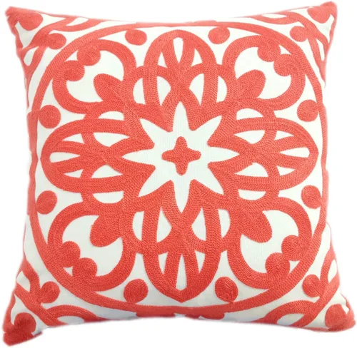 Vista 28 de Alysheer Funda de almohada decorativa bordada de 18 x 18 pulgadas, acogedora y fresca funda de cojín bohemia con diseño de mandala chic de punto
