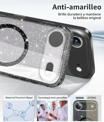 Vista 5 de MIODIK Compatible con Funda para iPhone Air, [Compatible con Magsafe] con Protector de Pantalla y Protección de Cámara Mejorada, Funda Protectora