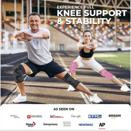 Vista 3 de Modvel Paquete de 2 rodilleras para mujeres y hombres – Rodilleras de compresión de entrenamiento para aliviar el dolor de rodilla, apoyo articular