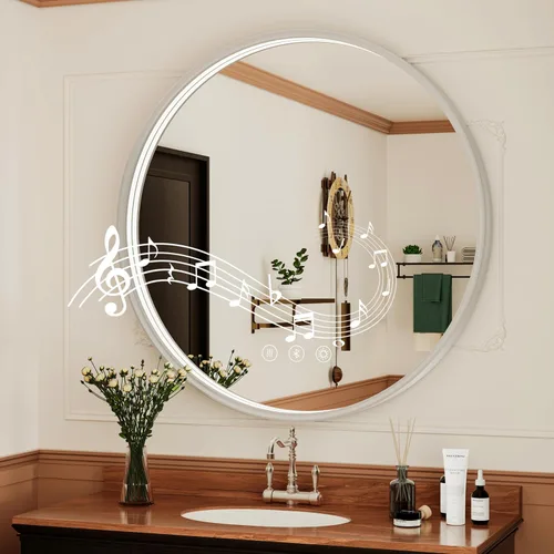 Vista 14 de Espejo de baño LED Bluetooth de 20 pulgadas con antivaho