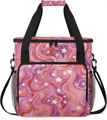 Vista 10 de Bolsa de viaje para cafetera de pintura abstracta para Keurig K-Mini/K-Mini Plus con aislamiento impermeable con bolsillos para cafetera portátil