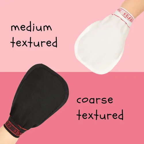 Vista 6 de Kelebek - Juego de 2 guantes exfoliantes prémium Guantes de baño de limpieza profunda para mujeres y hombres Hammam Keesa turco natural