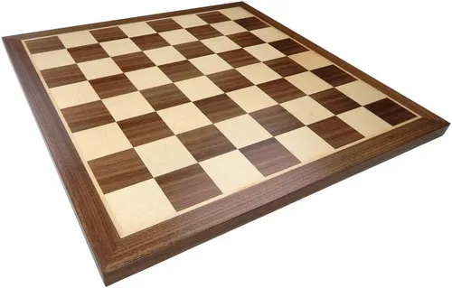 Vista 3 de Monroe - Tablero de ajedrez extra grueso con incrustaciones de madera de nogal y arce, grande de 18 x 18 pulgadas, solo tabla