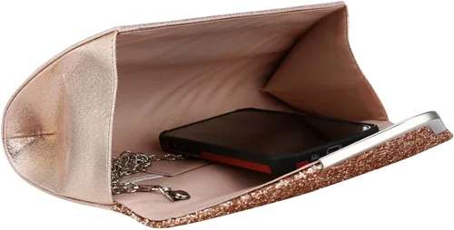 Vista 4 de Vistatroy Bolso de noche con lentejuelas con purpurina para mujer bolso de mano para fiesta de novia