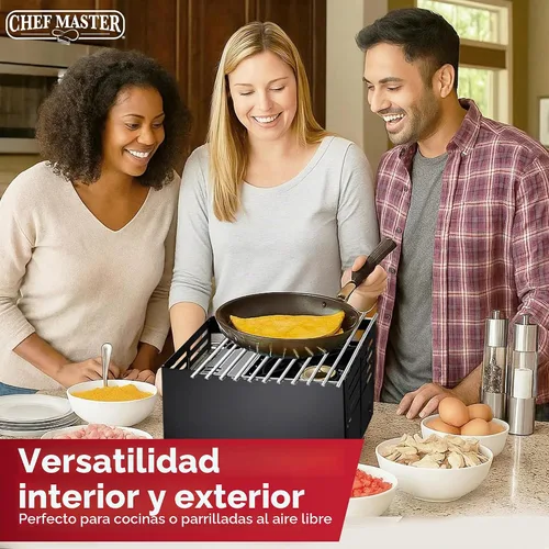 Vista 8 de Chef Master Cubierta para Estufa de Butano - Ajuste Universal para Cualquier Tamaño Estándar - Protector de Viento Plegable de Acero Negro Premium
