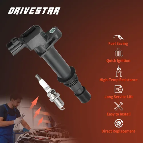 Vista 3 de 8 bobinas de encendido UF270 y 8 bujías de iridio compatibles con Dodge Dakota/Durango/Ram 1500 2000-2007, Jeep Commander/Grand Cherokee 2000