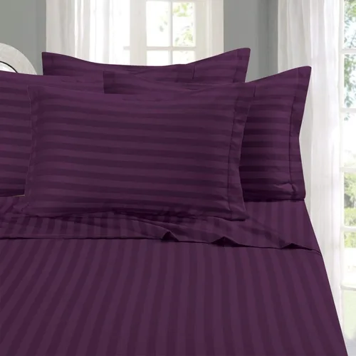 Vista 22 de Elegant Comfort - Juego de sábanas de 4 piezas, microfibra de 1500 hilos de calidad egipcia de lujo resistente a las arrugas, rayas estilo damasco