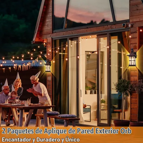 Vista 6 de Paquete de 2 lámparas exteriores del atardecer al amanecer, lámparas de Bronce sin sensores