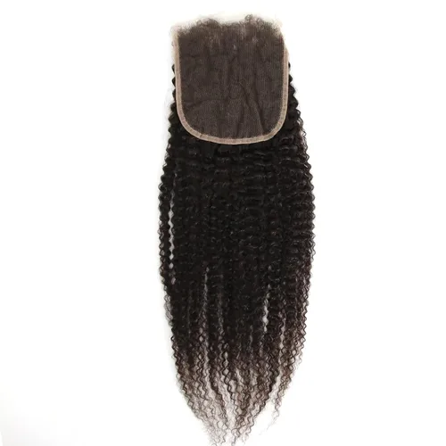 Vista 7 de Afro Kinky Curly 5x5 HD Cierre de encaje prearrancado con borde rizado de bebé 4B 4C, cierre de encaje HD de cabello humano transparente