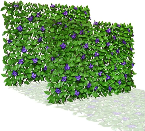 Vista 9 de Pantalla de Privacidad de Cerca Expandible para Balcón, Patio Exterior, Panel Decorativo de Cercado de Hiedra Artificial, Setos Artificiales