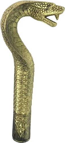 Vista 2 de Disfraz de cobra dorada para disfraz de bastón de Halloween con bastón de paseo, accesorio, Oro